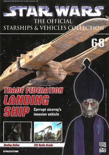 Deagostini Star Wars 68 - Trade Federation Landing Ship magazin, jsg