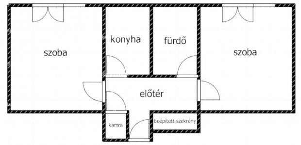 De�k F. utc�ban 3 emeleti 57 m2-es 2 szob�s lak�s