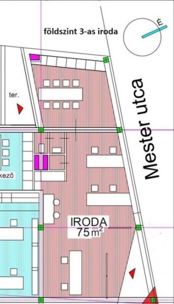 Debrecen Mester u. 20 alatt pl 75 m2-es, teraszos iroda elad!