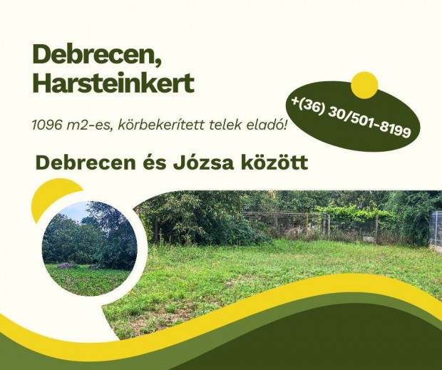 Debrecenben, a Harsteinkertben, 1096 m2-es, krbekertett telek elad