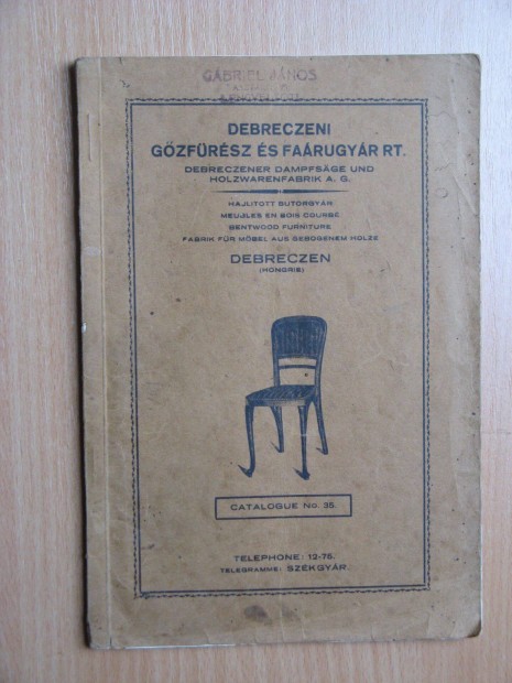 Debreczeni Gzfrsz s Farugyr Rt. 1928 Btor katalgus!