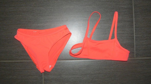 Decathlon kislány 122-128 neon narancs fürdőruha, bikini Hibátlan!