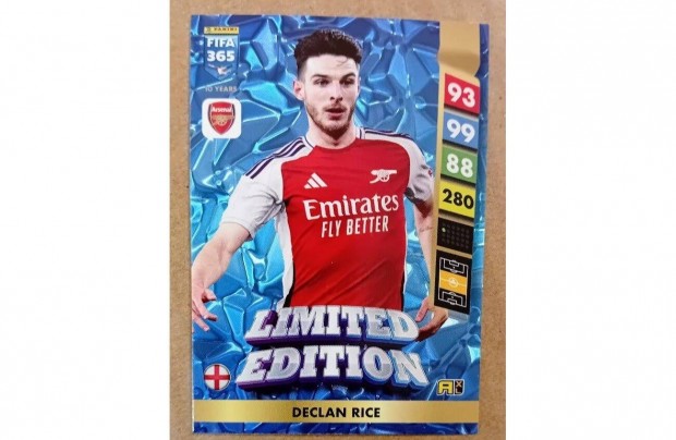 Declan Rice Arsenal Limited Edition focis krtya Panini FIFA 365: 2025