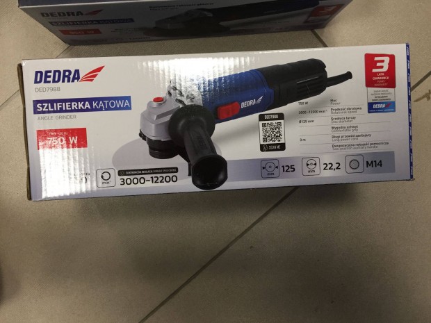 Dedra DED7988 Sarokcsiszoló 125mm 750W fordulatszám-szabályozással