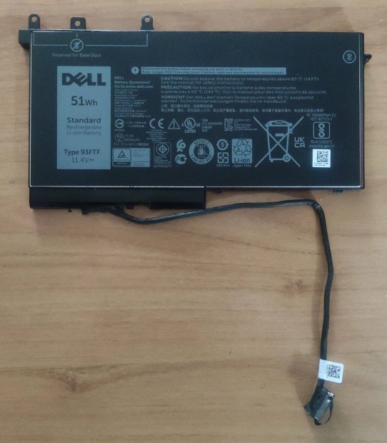 Dell 51WH 93FTF Gyri Akkumultor