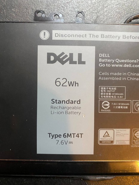 Dell 6MT4T gyri akkumultor