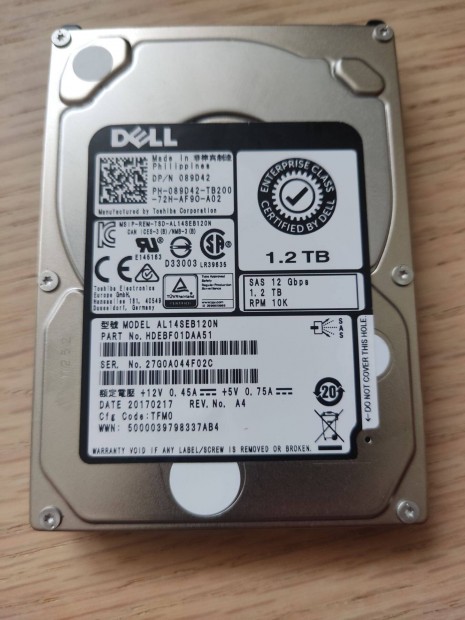 Dell 89D42 089D42 1.2TB 10K 12Gb/s 2.5" SAS (server storage)