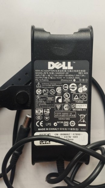 Dell HA65NS1-00 19,5 V 65W Gyri Laptop tpegysg Elad