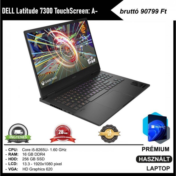 Dell Latitude 7300 rintkpernys: A- laptop (i5; 16 GB DDR4; 13.3")