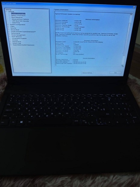 Dell Latitude - Intel Core i5 7.generációs laptop eladó Dell Latitude