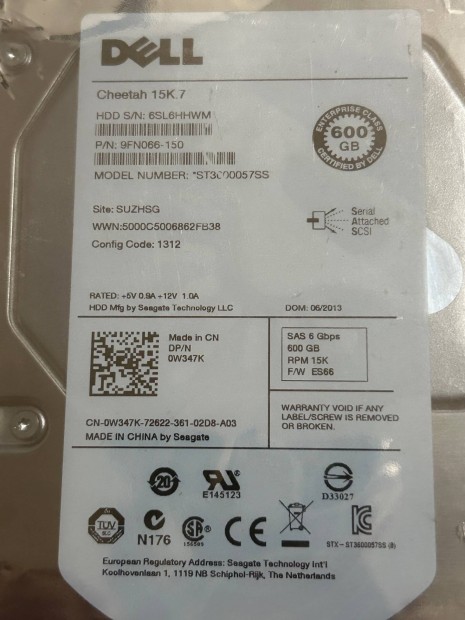 Dell cheetah 15k7 szerver merevlemez