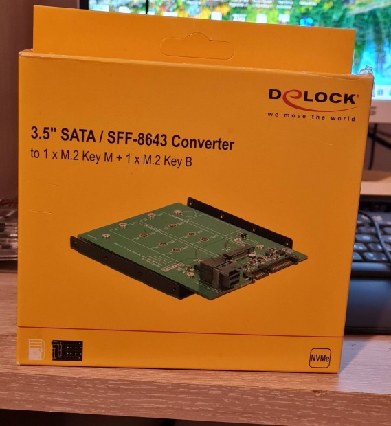 Delock 62704 SATA - 2x Nvme M.2 beépítő keret