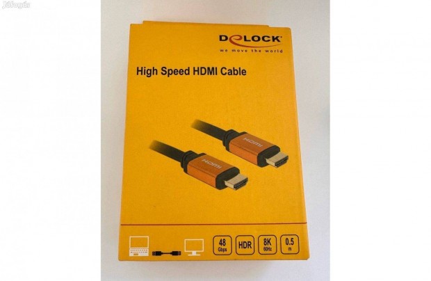 Delock Ultra HDMI 2.1 8K 60Hz 48Gbps kbel 0.5m (85726)