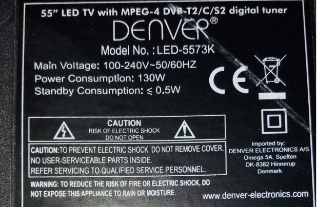 Denver 55" LED-5573K velt hajltott LED tv hibs trtt CV6488H-Y