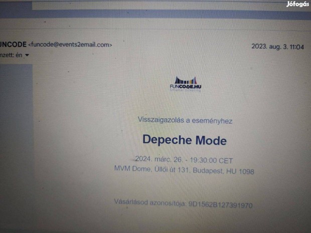 Depeche mode elad jegy az egyik legjobb helyen Ny regyh za