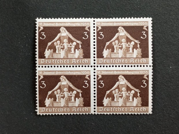 Deutsches Reich 4 postatiszta blyeg Mi.617 1936. vi Nemzetkzi nkor