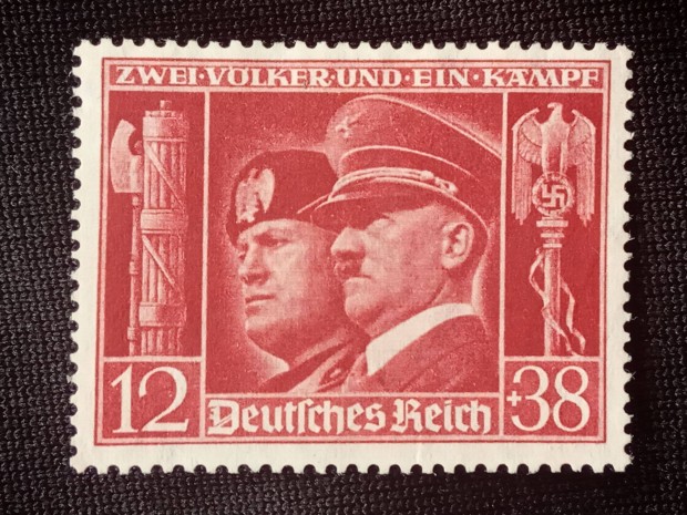 Deutsches Reich Blyeg 1941 Hitler and Mussolini Mi.763 postatiszta
