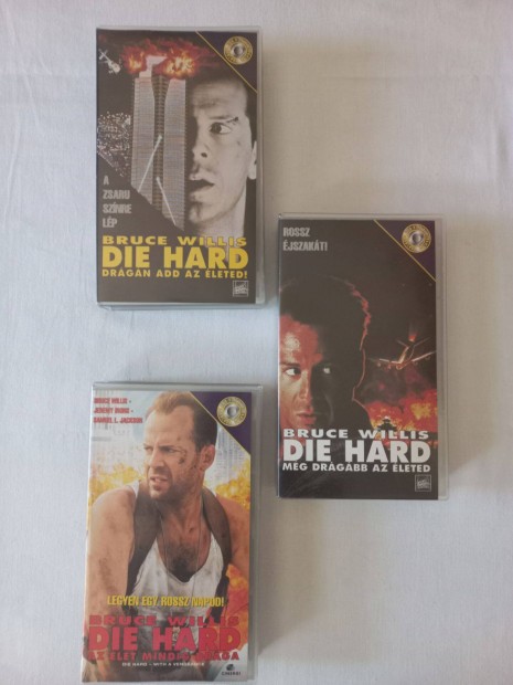 Die Hard I.-II.-III. VHS kazetta eredeti tokban