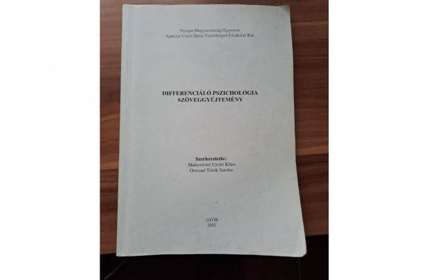 Differenciáló Pszichológia Szöveggyűjtemény