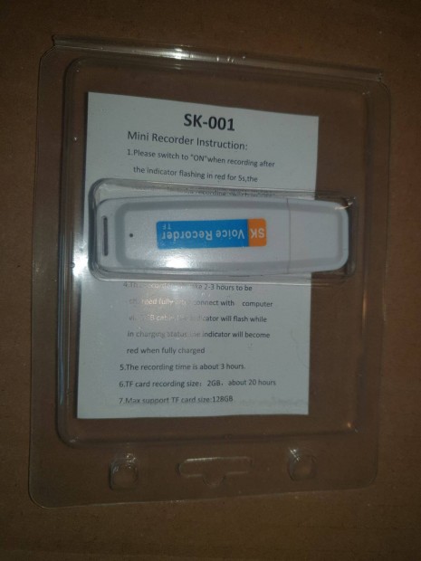 Diktafon Pendrive Lehallgató, poloska - Akcióban a készlet erejéig!!!