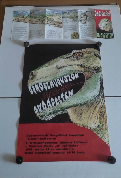 Dinoszauruszok Budapesten rgi eredeti plakt, poszter + szrlap