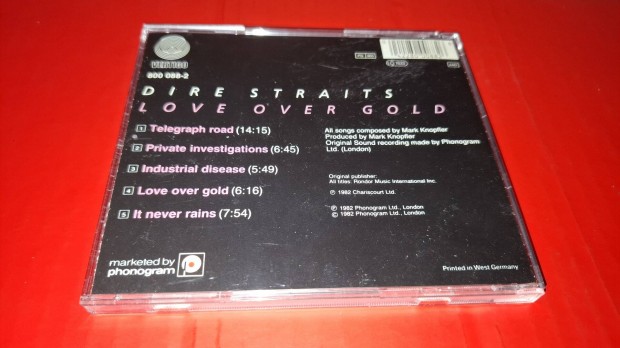 Dire Straits Love Over Gold Cd 