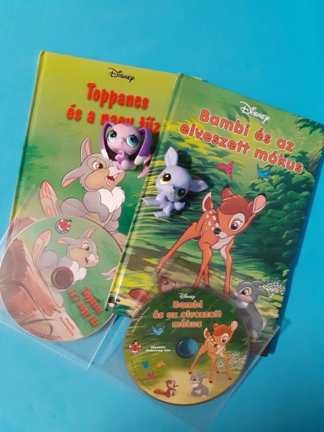 Disney Bambi meseknyvek CD mellklettel/ Lps figurk