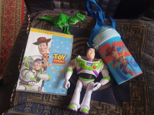 Disney Pixar Toy Story DVD -Buzz Lightyear figura,Krumplifej r,kulacs