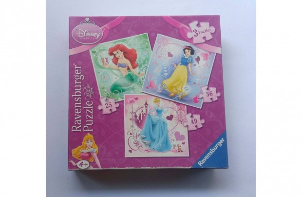 Disney Princess 3:1 puzzle, Ravensburger * 4+ * Makultlan llapotban