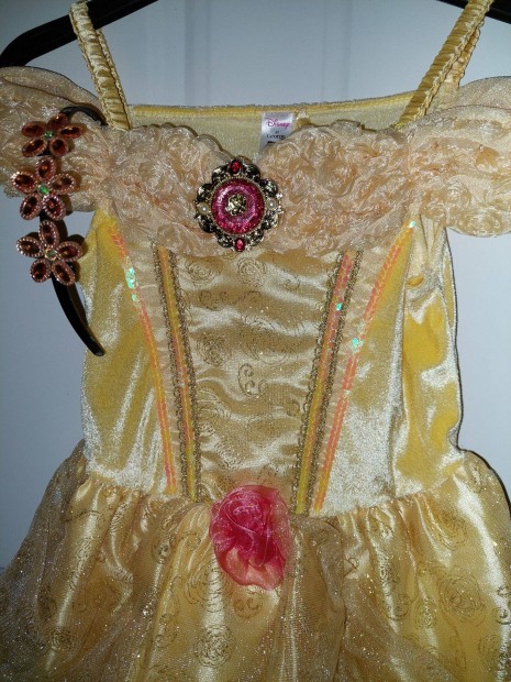 Disney Princess arany Belle hercegn jelmez 5-6 v, 110/116