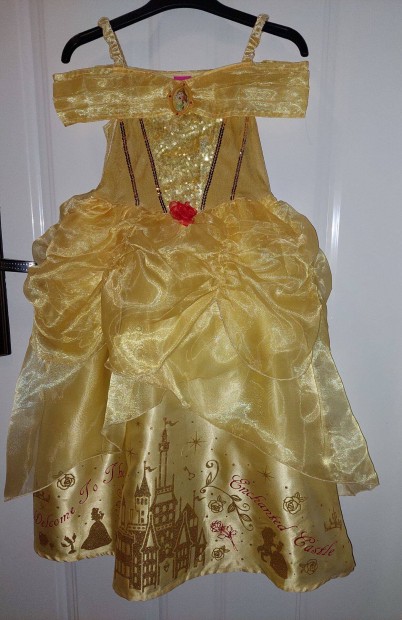 Disney Princess arany Belle hercegn jelmez lomszp, 6-7 v, 116/122