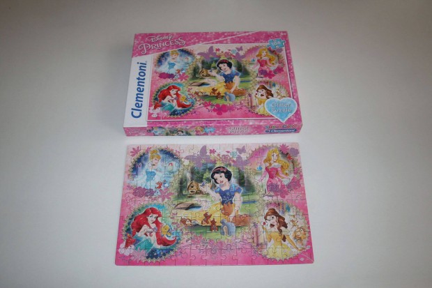 Disney Princess glitter puzzle 104 db csillm kirak Hercegnk