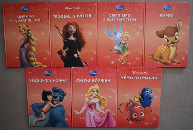 Disney piros sorozat 7 knyv Merida Aranyhaj Nm Bambi Dzsungel knyv