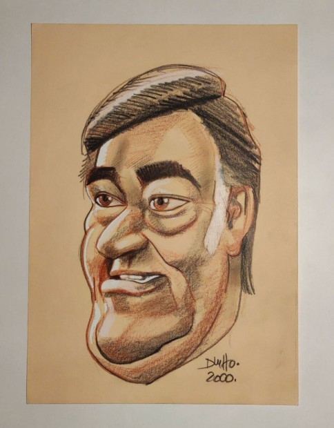 Dluhopolszky Lszl - Kos Jnos (2000) portr karikatra