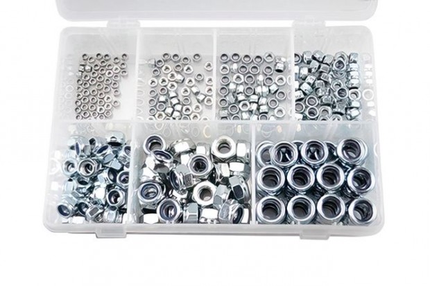 Doboz 320 hatsz�glet� Nylstop any�b�l, horganyzott ac�l, M3 - M12