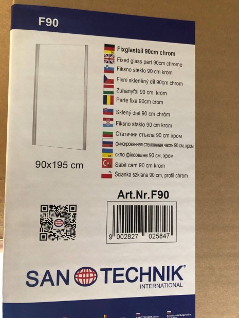 Dobozában eladó e Sanotechnik 90x195 cm-es zuhanyfal