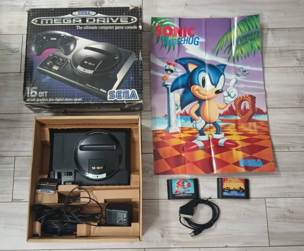 Dobozos sega mega drive 1 Sonic 2 Lion king jtkokkal "okostott"