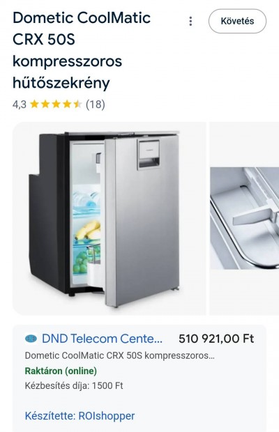 Dometic Crx 50S 12V hűtő fagyasztó