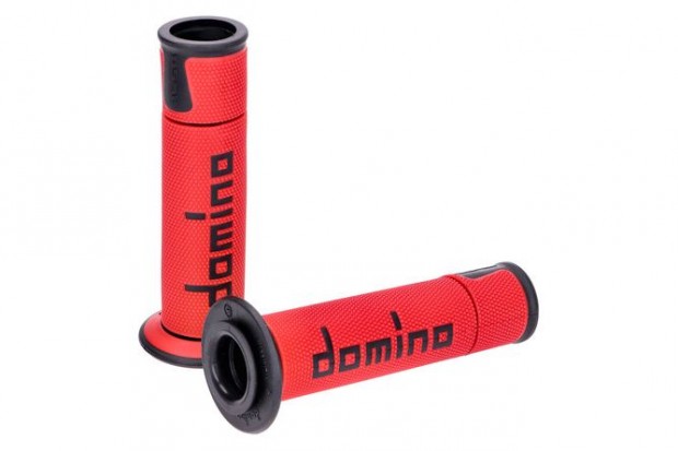Domino A450 Úti Verseny markolatok piros / fekete (nyitott végek)