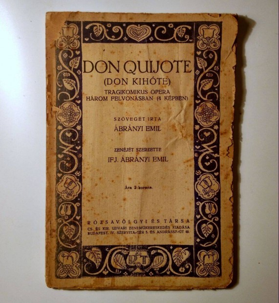 Don Quijote (brnyi Emil) 1918 (viseltes, srlt) 9kp+tartalom