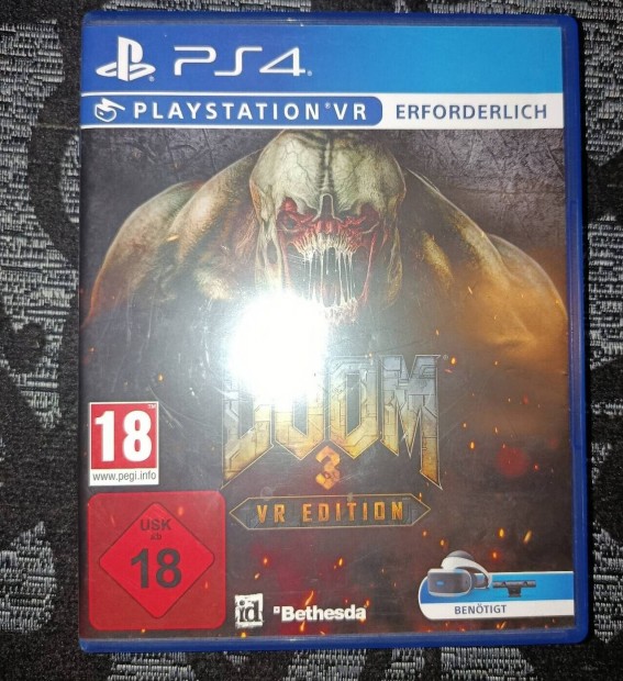 Doom 3 VR játék lemez PS4 játék újszerű Playstation 4 játék
