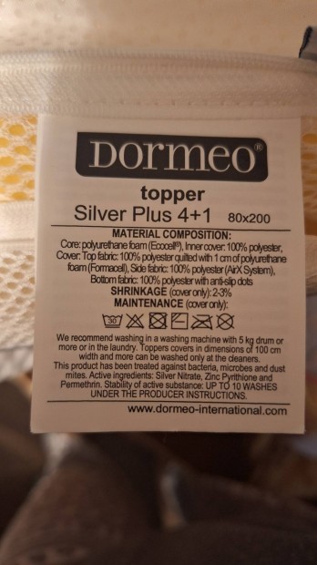 Dormeo Silver plus 4+1 memriahabos fedmatrac 80x200 cm