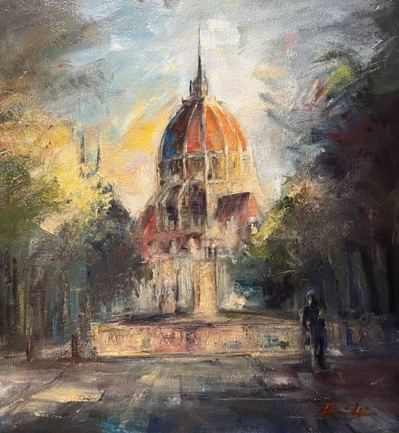 D�rnyei Istv�n Parlamenti l�togat�s 40�50 cm (Olaj)