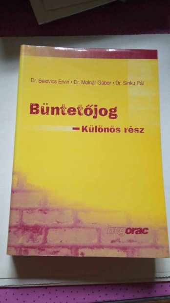 Dr. Belovics Ervin : Bntetjog - klns rsz 2001.v