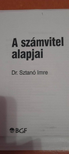 Dr. Sztan Imre A szmvitel alapjai