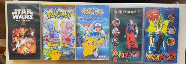 Dragon Ball, Pokemon, Star Wars VHS + Beyblade knyv