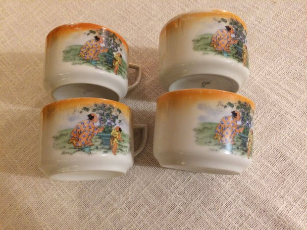 Drasche tes cssze pohr bgre porceln jelenetes antik 4 db