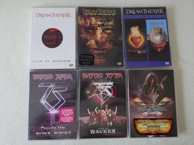 Dream Theater,Twisted Sister,Malmsteen dvd - k eladk