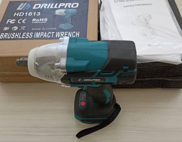 Drillpro HD1613 tvecsavaroz, ~ 600 Nm, Makita BL18xx akku komp.