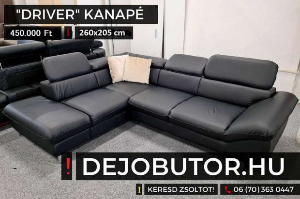 Driver sarok valdi br kanap fekete lgarnitra rugs 260x200 cm